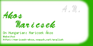 akos maricsek business card